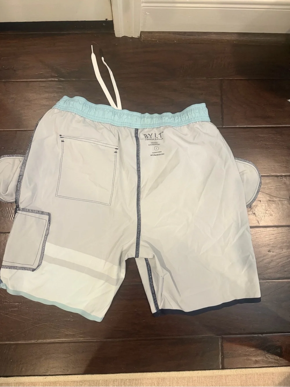 BYLT Basics Coastal Boardshorts Men’s Large Navy Blue Colorblock Swim Shorts